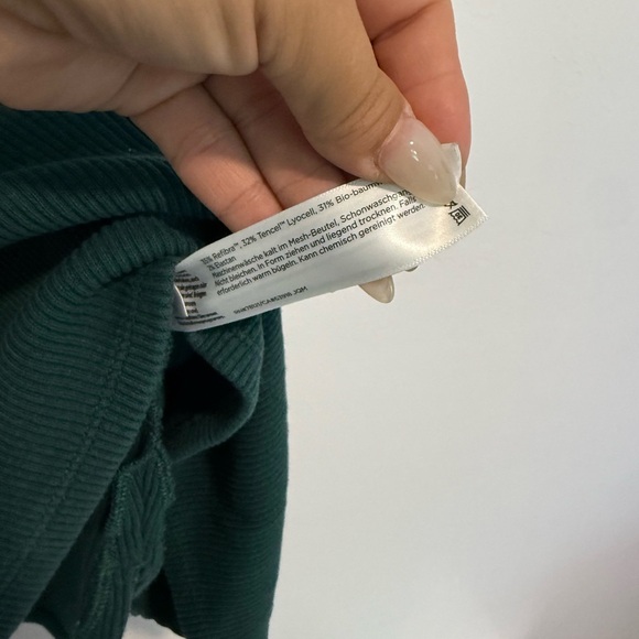 Eileen Fisher Ballet Neck Ribbed Tunic Green Knit S Long Sleeveless - Picture 6 of 7